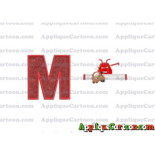 Tractor Tipping and Mater Applique Embroidery Design With Alphabet M