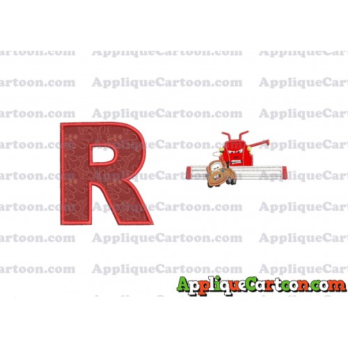 Tractor Tipping and Mater Applique Embroidery Design With Alphabet R