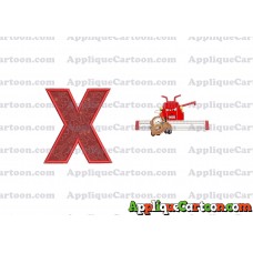 Tractor Tipping and Mater Applique Embroidery Design With Alphabet X