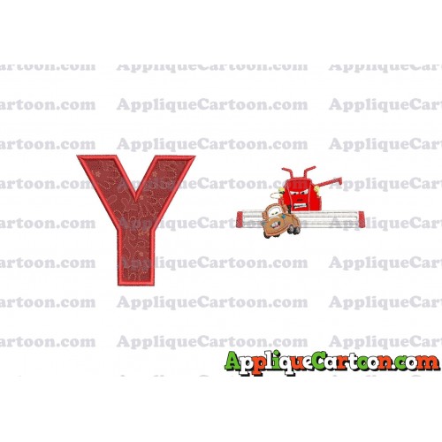 Tractor Tipping and Mater Applique Embroidery Design With Alphabet Y