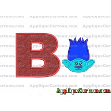 Trolls Branch Applique Embroidery Design With Alphabet B