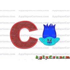 Trolls Branch Applique Embroidery Design With Alphabet C