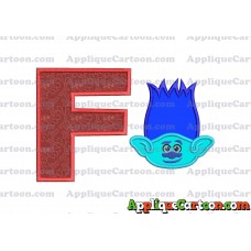 Trolls Branch Applique Embroidery Design With Alphabet F