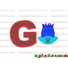 Trolls Branch Applique Embroidery Design With Alphabet G