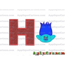 Trolls Branch Applique Embroidery Design With Alphabet H