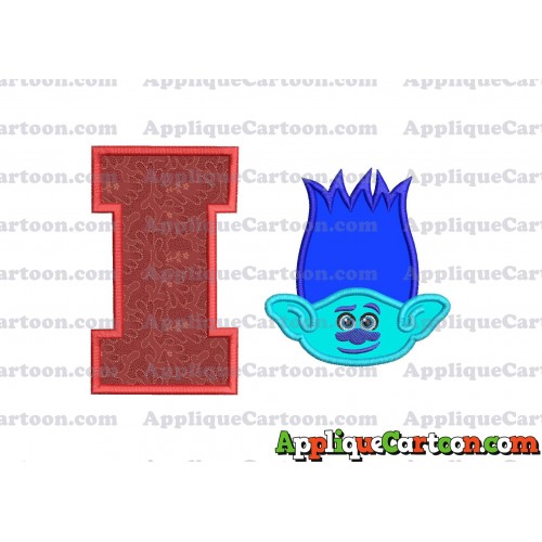 Trolls Branch Applique Embroidery Design With Alphabet I