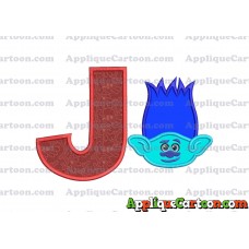 Trolls Branch Applique Embroidery Design With Alphabet J