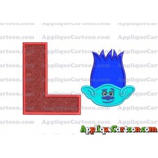 Trolls Branch Applique Embroidery Design With Alphabet L