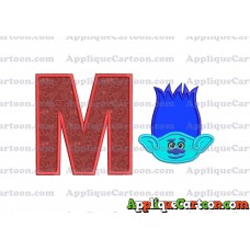 Trolls Branch Applique Embroidery Design With Alphabet M