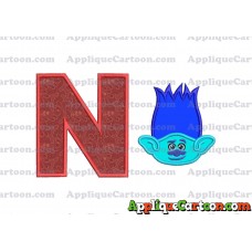 Trolls Branch Applique Embroidery Design With Alphabet N