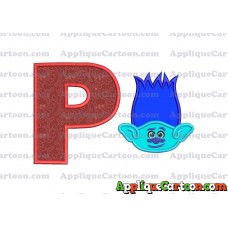 Trolls Branch Applique Embroidery Design With Alphabet P