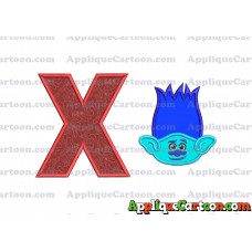 Trolls Branch Applique Embroidery Design With Alphabet X