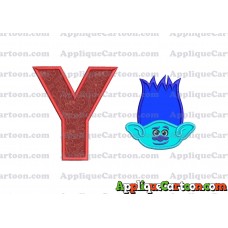 Trolls Branch Applique Embroidery Design With Alphabet Y
