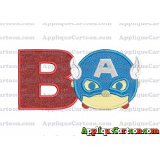 Tsum Tsum Captain America Applique Embroidery Design With Alphabet B