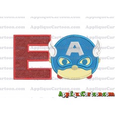 Tsum Tsum Captain America Applique Embroidery Design With Alphabet E