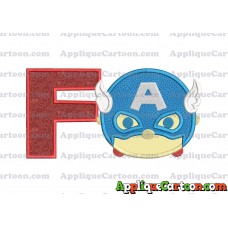 Tsum Tsum Captain America Applique Embroidery Design With Alphabet F