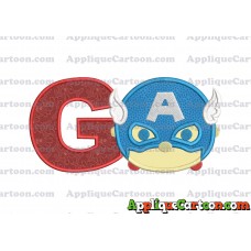 Tsum Tsum Captain America Applique Embroidery Design With Alphabet G