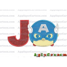 Tsum Tsum Captain America Applique Embroidery Design With Alphabet J