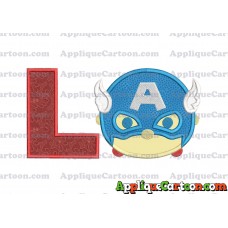 Tsum Tsum Captain America Applique Embroidery Design With Alphabet L