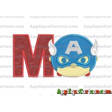 Tsum Tsum Captain America Applique Embroidery Design With Alphabet M
