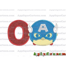Tsum Tsum Captain America Applique Embroidery Design With Alphabet O