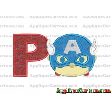Tsum Tsum Captain America Applique Embroidery Design With Alphabet P