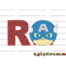 Tsum Tsum Captain America Applique Embroidery Design With Alphabet R
