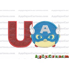 Tsum Tsum Captain America Applique Embroidery Design With Alphabet U