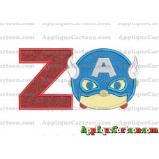 Tsum Tsum Captain America Applique Embroidery Design With Alphabet Z