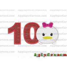 Tsum Tsum Daisy Duck Applique Embroidery Design Birthday Number 10