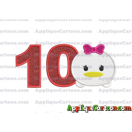 Tsum Tsum Daisy Duck Applique Embroidery Design Birthday Number 10