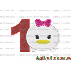 Tsum Tsum Daisy Duck Applique Embroidery Design Birthday Number 1