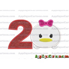 Tsum Tsum Daisy Duck Applique Embroidery Design Birthday Number 2