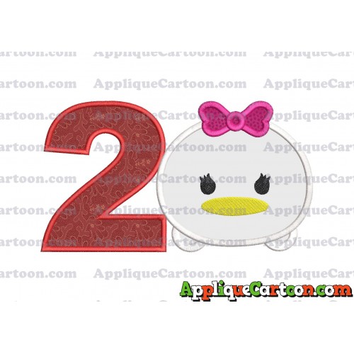 Tsum Tsum Daisy Duck Applique Embroidery Design Birthday Number 2