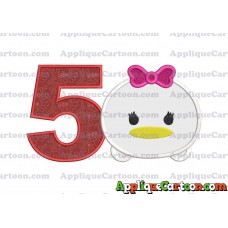 Tsum Tsum Daisy Duck Applique Embroidery Design Birthday Number 5