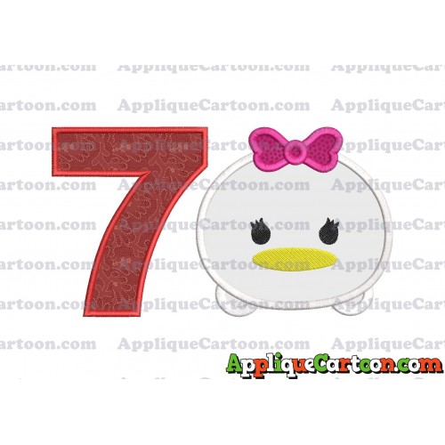 Tsum Tsum Daisy Duck Applique Embroidery Design Birthday Number 7