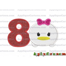 Tsum Tsum Daisy Duck Applique Embroidery Design Birthday Number 8