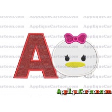 Tsum Tsum Daisy Duck Applique Embroidery Design With Alphabet A