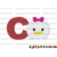 Tsum Tsum Daisy Duck Applique Embroidery Design With Alphabet C