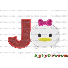 Tsum Tsum Daisy Duck Applique Embroidery Design With Alphabet J