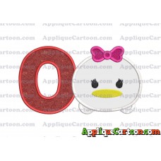 Tsum Tsum Daisy Duck Applique Embroidery Design With Alphabet O