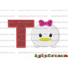 Tsum Tsum Daisy Duck Applique Embroidery Design With Alphabet T