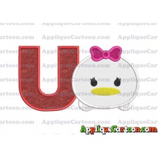 Tsum Tsum Daisy Duck Applique Embroidery Design With Alphabet U