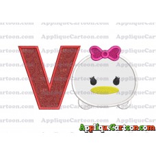 Tsum Tsum Daisy Duck Applique Embroidery Design With Alphabet V
