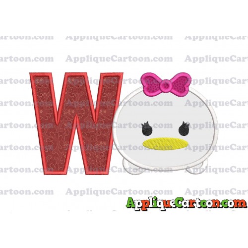 Tsum Tsum Daisy Duck Applique Embroidery Design With Alphabet W
