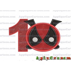Tsum Tsum Deadpool Applique Embroidery Design Birthday Number 1