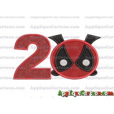 Tsum Tsum Deadpool Applique Embroidery Design Birthday Number 2