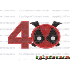 Tsum Tsum Deadpool Applique Embroidery Design Birthday Number 4