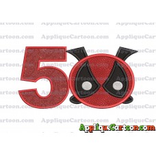 Tsum Tsum Deadpool Applique Embroidery Design Birthday Number 5