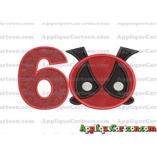 Tsum Tsum Deadpool Applique Embroidery Design Birthday Number 6
